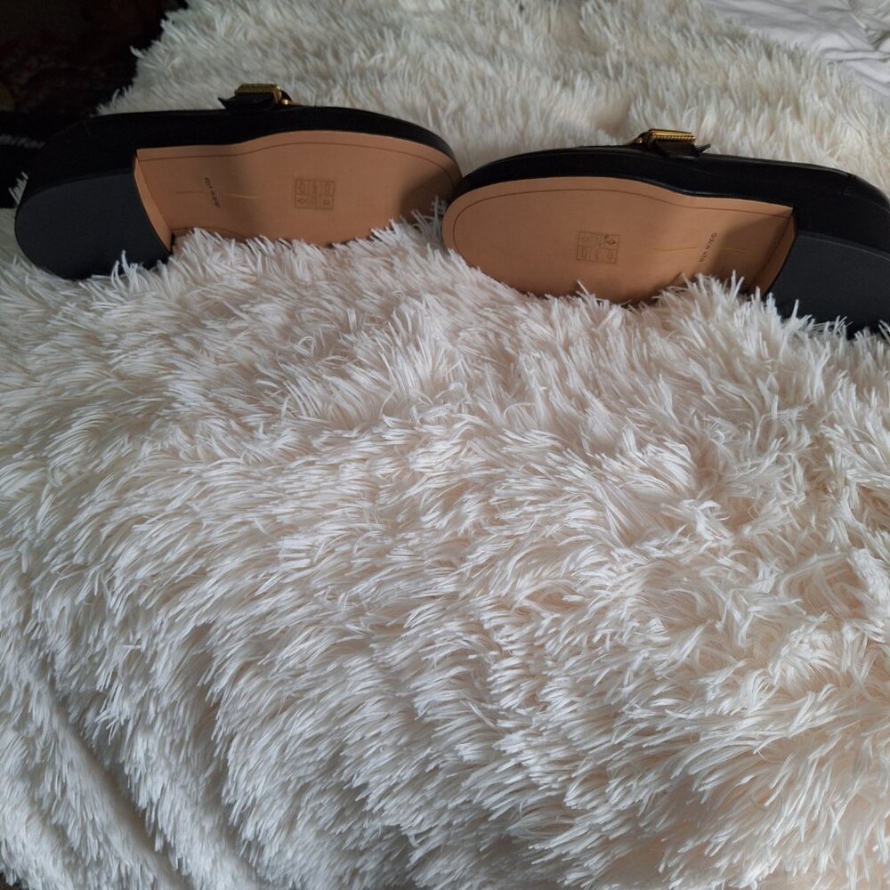 Dolce Vita Black and Cream Two-Tone Buckle Loafers - Picture 3 of 6